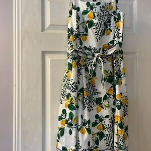 🍋Roz & Ali White and Yellow Spring or Summer Lemon Print Midi Dress🍋